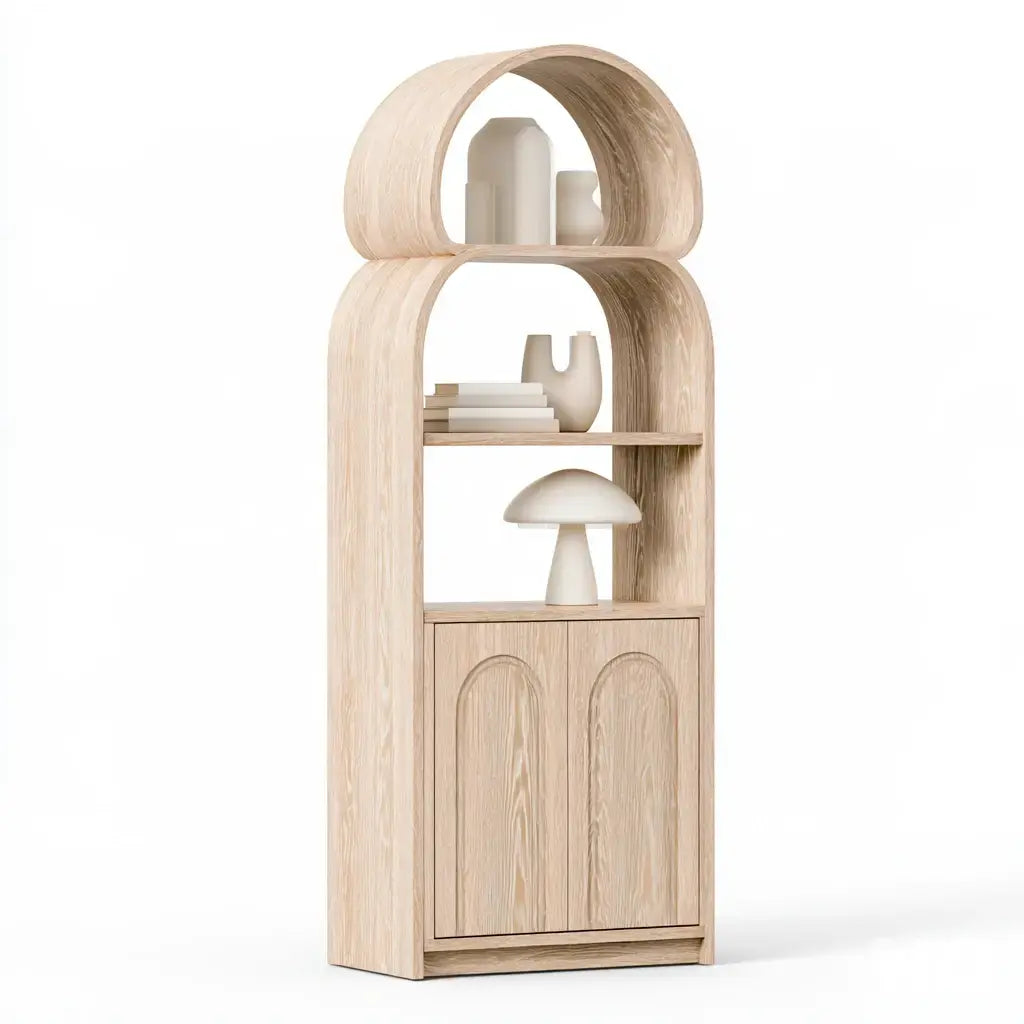 Estantería con estantes de arcos superpuestos - beige