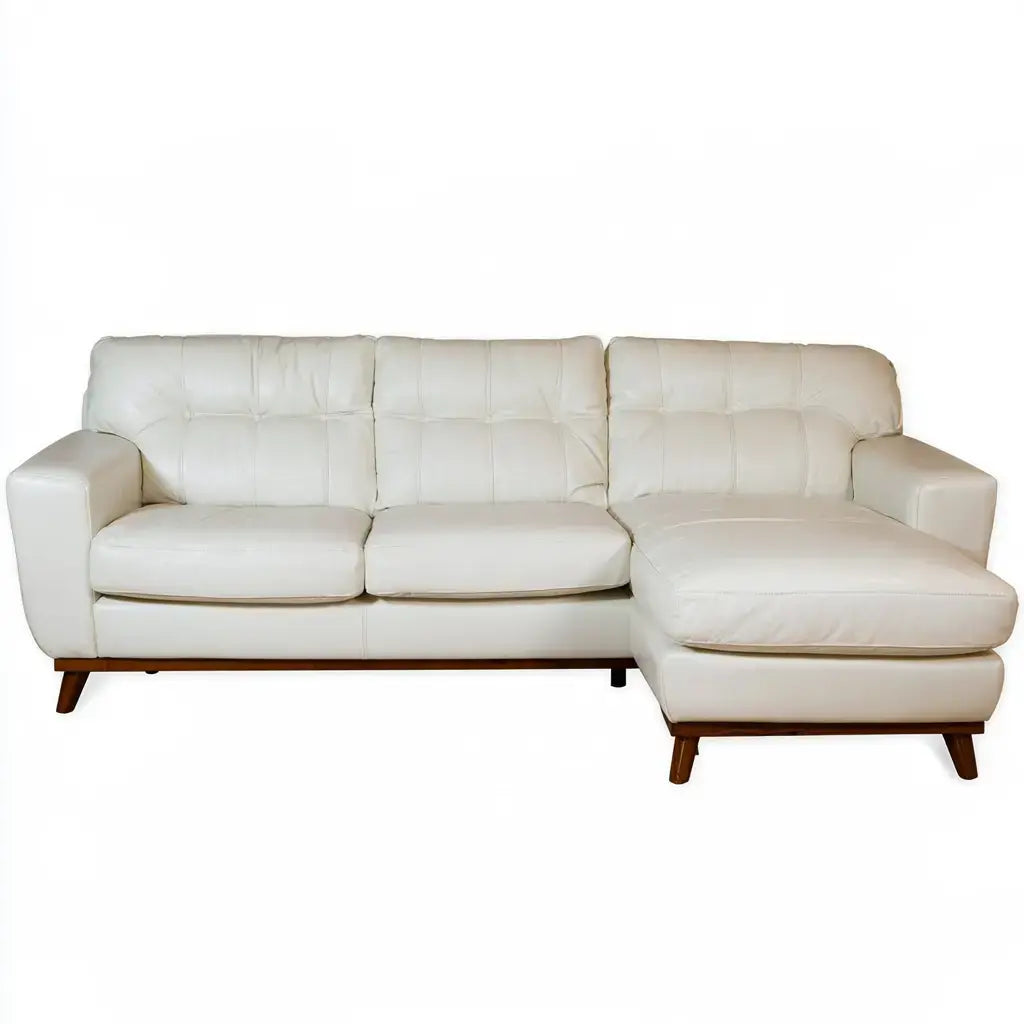 Sofá con respaldo dividido y asiento alargado - beige