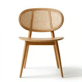 Silla con respaldo ovalado de rejilla - marrón/beige