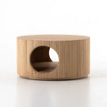 Mesa de centro redonda con abertura circular - beige