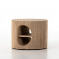 Mesa de centro redonda con abertura circular - beige
